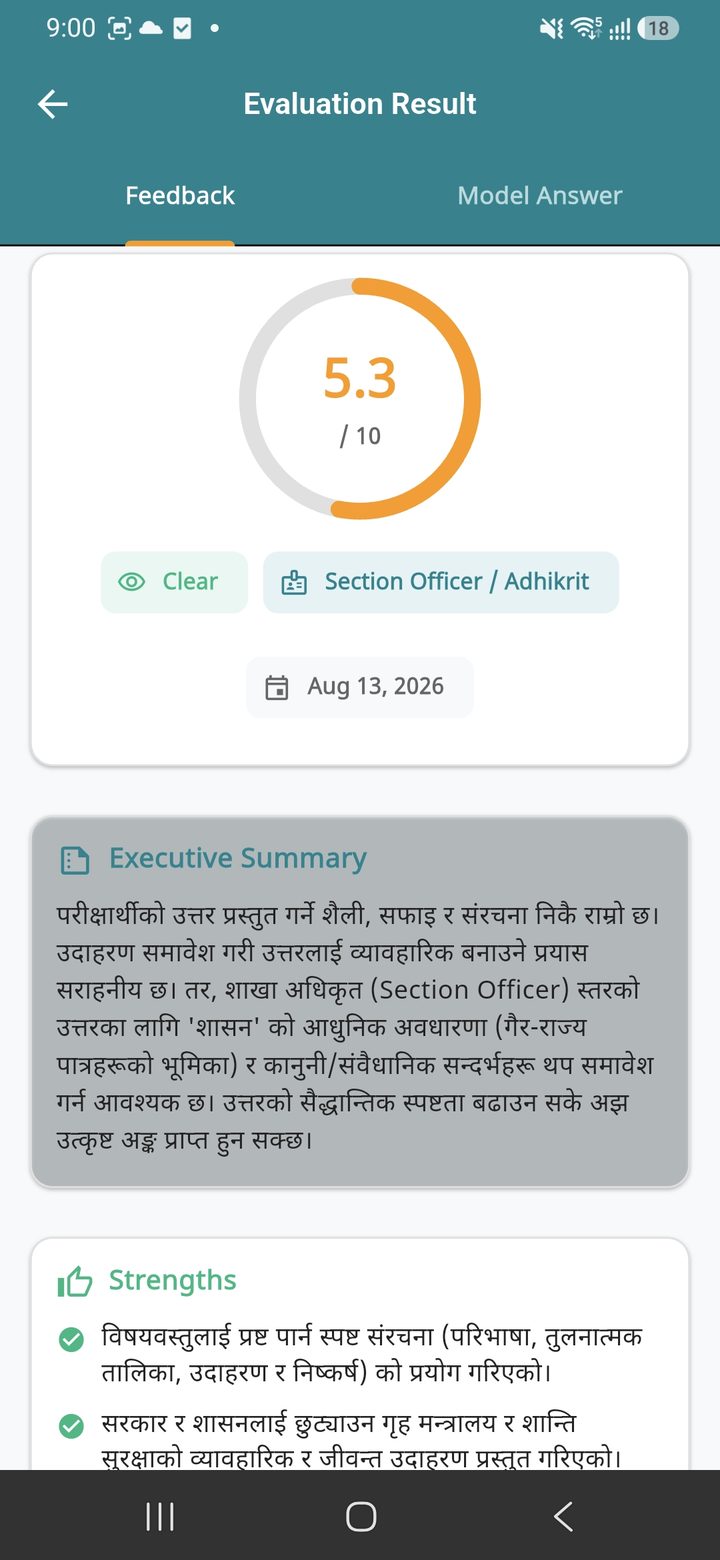 Written Copy Checking evaluation result